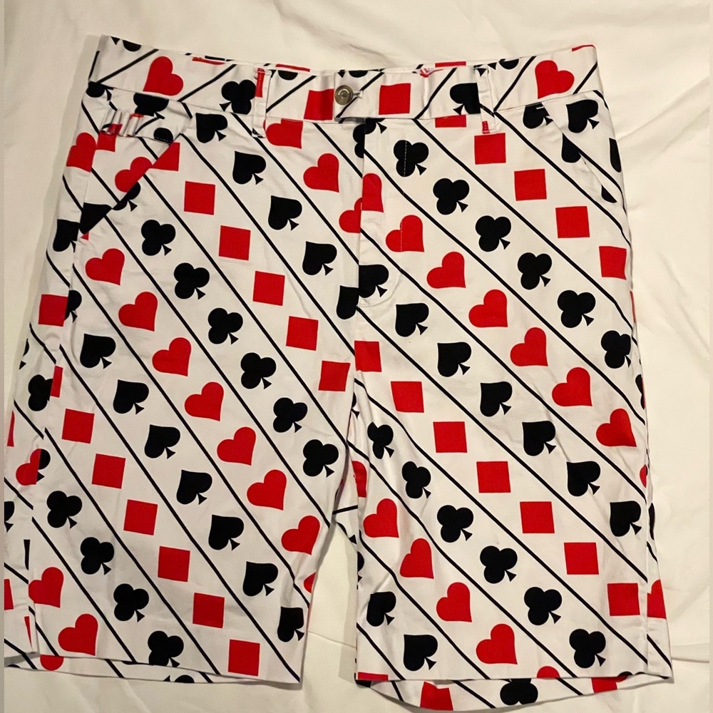 Royal and Awesome, four of a kinds golf shorts.